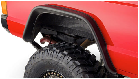 Bushwacker 84-01 Jeep Cherokee Flat Style Flares 2pc - Black - 10064-07