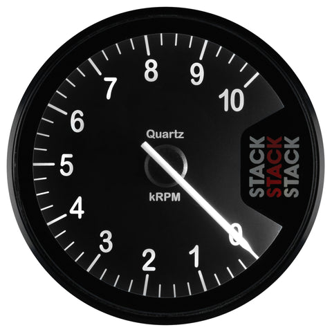 Autometer Stack Clubman Tachometer 80mm 0-10K RPM - Black - ST200-010