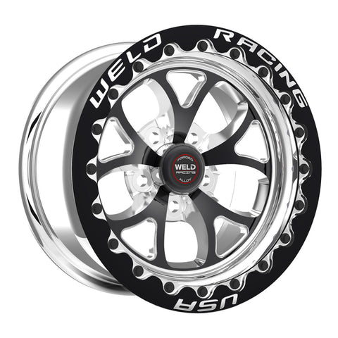 Weld S76 17x10 / 5x4.75 BP / 3.8in. BS Black Wheel (Medium Pad) - Black Single Beadlock MT - 76MB7100B38F