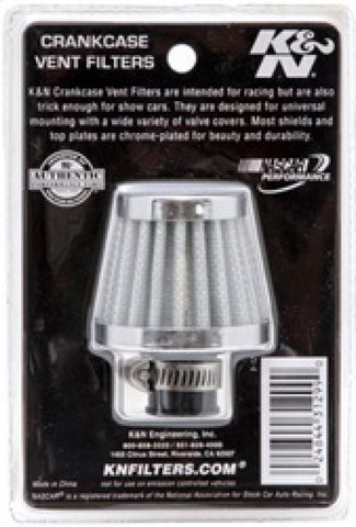 K&N 2in Base OD x .375in Flange ID x 1.75in H Rubber Base Crankcase Vent Filter - White - 62-1600WT