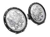 Raxiom 97-18 Jeep Wrangler TJ/JK Axial Spider LED Headlight w/ Amber DRL- Chrome Hsng (Clear Lens) - J108047