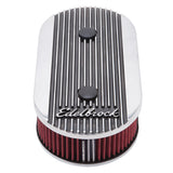 Edelbrock Air Cleaner Elite II Oval Dual-Quad Carbs 2 5In Red Element Polished - 4272