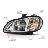 ANZO 2002-2014 Freightliner M2 LED Crystal Headlights Chrome Housing w/ Clear Lens (Pair) - 131031