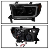 xTune Toyota Tundra 07-13 LED Light Bar Projector Headlights Black Smoked PRO-JH-TTU07-LED-BSM - 9030413
