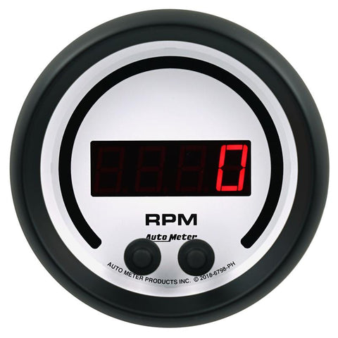 Autometer 85.7mm White 0-16K RPM Tachometer Phantom Elite Digital Gauge - 6798-PH