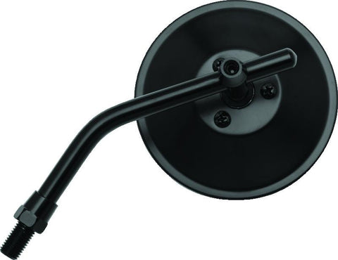 BikeMaster 4in Adjustable Round Mirror 10mm - Each - Black - 600801
