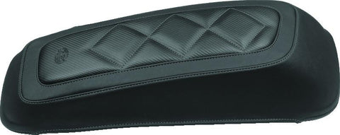 Mustang 08-21 Harley FL Touring Saddlebag Lid Covers Diamond Stitch - Black - 77643