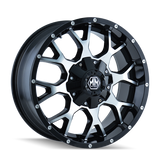 Mayhem 8015 Warrior 17x9 / 6x135 BP / 18mm Offset / 106mm Hub Black/Machined Face Wheel - 8015-7937B18