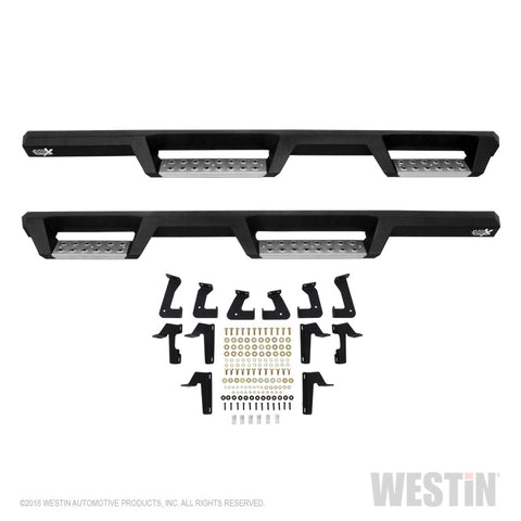 Westin 07-18 Jeep Wrangler JKU 4dr. HDX Stainless Drop Nerf Step Bars - Tex. Blk - 56-132952
