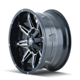 Mayhem 8090 Rampage 18x9 / 6x135 BP / -12mm Offset / 106mm Hub Black w/ Milled Spokes Wheel - 8090-8937M