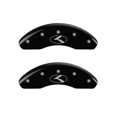MGP 2 Caliper Covers Engraved Front Circle K/Kia Black Finish Silver Char 2018 Kia Rio - 21190FCRKBK