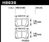 Hawk 09-10 Hyundai Genesis Sedan V8 HP+ Street Front Brake Pads - HB636N.644