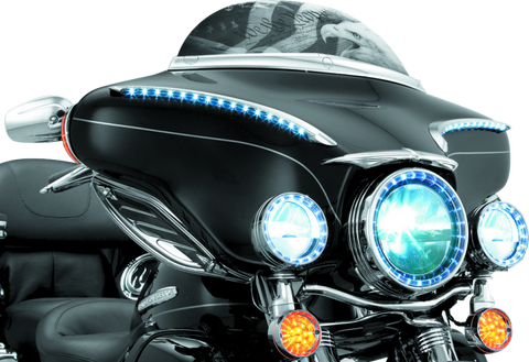Kuryakyn LED Halo Trim Ring For 7inch Headlight 83-13 Touring Models Chrome - 7785