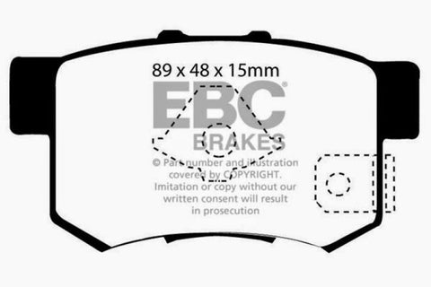 EBC 10-12 Acura RDX 2.3 Turbo Yellowstuff Rear Brake Pads - DP41193/2R