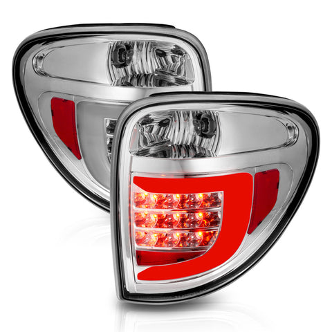ANZO 2004-2007 Dodge Grand Caravan LED Tail Lights w/ Light Bar Chrome Housing Clear Lens - 311367