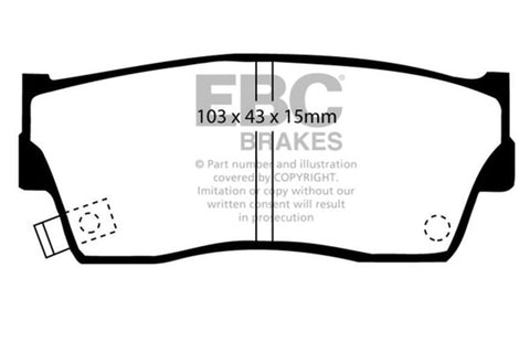 EBC 98-00 Chevrolet Tracker 1.6 (2 Door) Greenstuff Front Brake Pads - DP6774