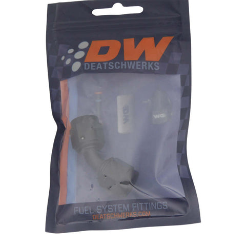 DeatschWerks 6AN Flare Female Swivel 45-Degree to 6AN Flare Female Swivel - Anodized Matte Black - 6-02-0212-B