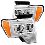 AlphaRex 09-14 Ford F-150 LUXX LED Proj Headlights Plank Style Chrome w/Activ Light/Seq Signal/DRL - 880178