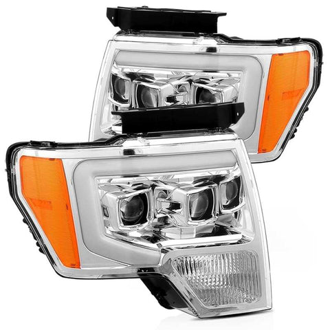 AlphaRex 09-14 Ford F-150 LUXX LED Proj Headlights Plank Style Chrome w/Activ Light/Seq Signal/DRL - 880178
