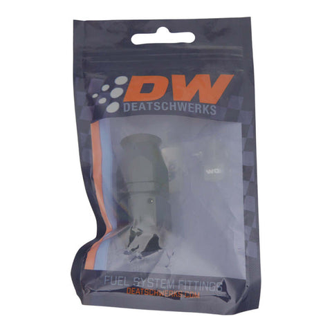 DeatschWerks 8AN Female Swivel Straight Hose End PTFE (Incl 1 Olive Insert) - Anodized Matte Black - 6-02-0854-B