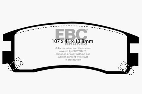 EBC 94-95 Buick Regal 3.1 Yellowstuff Rear Brake Pads - DP41609R