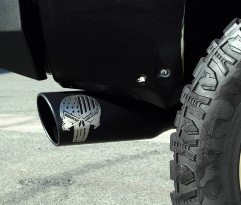 Gibson 09-10 Ford F-150 XL 4.6L 4in Patriot Skull Series Cat-Back Single Exhaust - Stainless - 76-0010