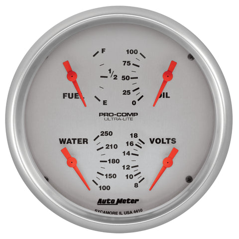 Autometer Ultra-Lite Quad Gauge 5in. 240Ohm (E) - 33Ohm (F) Electric - 4410