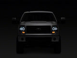 Raxiom 09-14 Ford F-150 Super White LED Halo Projector Headlights- Blk Housing (Clear Lens) - T542825