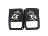 Fishbone Offroad 07-18 Jeep Wrangler JK - Black Textured Powdercoat Tail Light Covers - FB31043