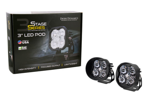 Diode Dynamics SS3 LED Pod Max - White SAE Fog Angled (Pair) - DD6499P