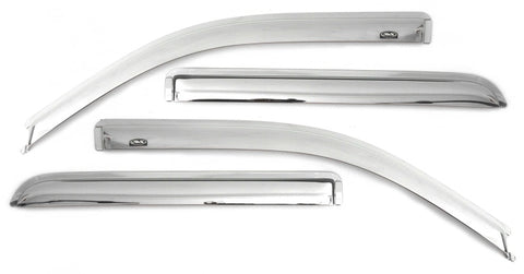 AVS 07-18 Jeep Patriot Ventvisor Outside Mount Front & Rear Window Deflectors 4pc - Chrome - 684359