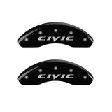 MGP Front set 2 Caliper Covers Engraved Front 2015/Civic Black finish silver ch - 20212FCIVBK