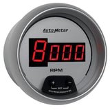 AutoMeter Gauge Tach 3-3/8in. 10K RPM In-Dash Digital Silver Dial W/ Red Led - 6597