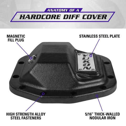 Yukon Gear Hardcore Nodular Iron Cover for 2018 Jeep Wrangler JL Front Dana 30 - YHCC-D30JL
