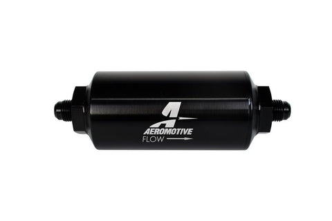 Aeromotive In-Line Filter - (AN-6 Male) 10 Micron Microglass Element Bright Dip Black Finish - 12345