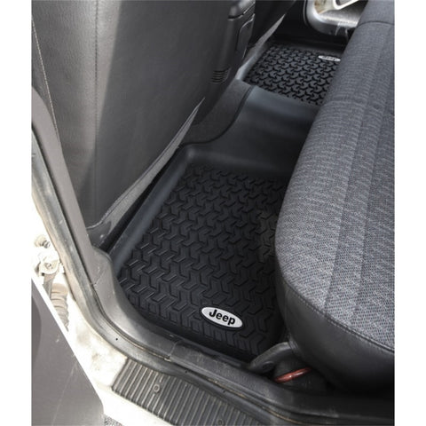Rugged Ridge Floor Liner Rear Black 1984-2001 Jeep Logo Cherokee XJ - DMC-12950.19
