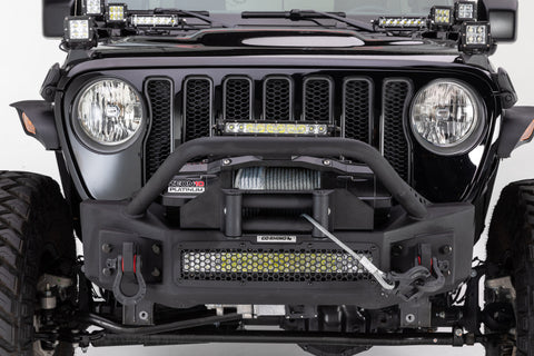 Go Rhino 07-20 Jeep Wrangler JL/JLU/JK/JKU/Gladiator JT Rockline Front Stubby Bumper w/ Overrider - 331101T