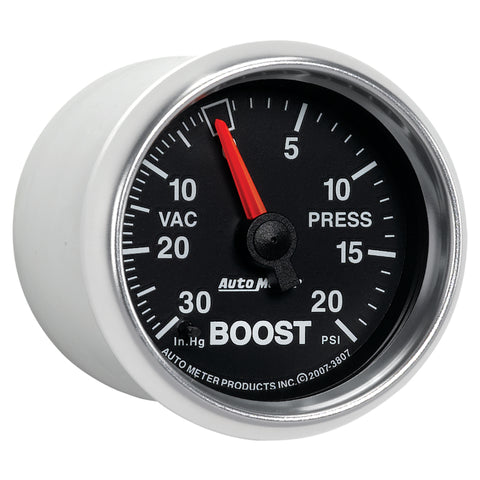 Autometer GS 52mm 30 in Hg/20 psi Mechanical Vacuum/Boost Gauge - 3807
