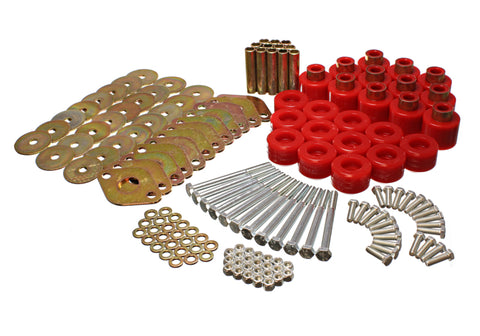 Energy Suspension Body Mount Set 1in Lift W/Hardware - Red - 2.4110R