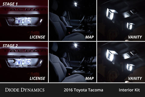 Diode Dynamics 05-15 Toyota Tacoma Interior LED Kit Cool White Stage 1 - DD0545
