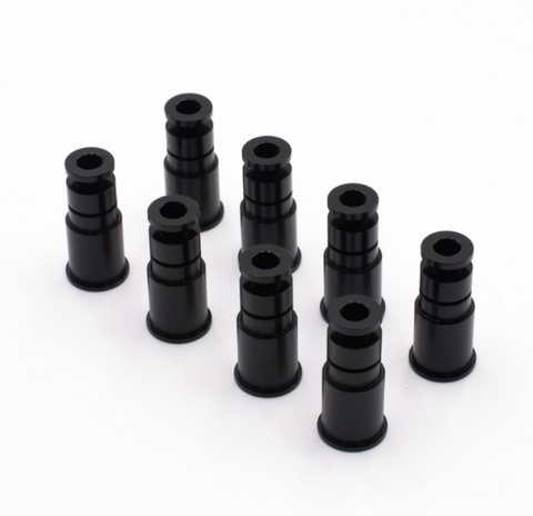 BLOX Racing 14mm Adapter Top (1in) w/Viton O-Ring & Retaining Clip (Set of 4) - BXEF-AT-14L-4