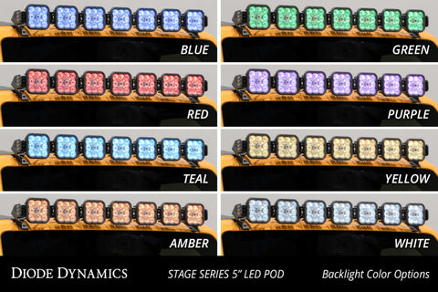 Diode Dynamics Bronco SS5 Sport CrossLink Windshield - Yellow Combo Lightbar Kit - DD7233