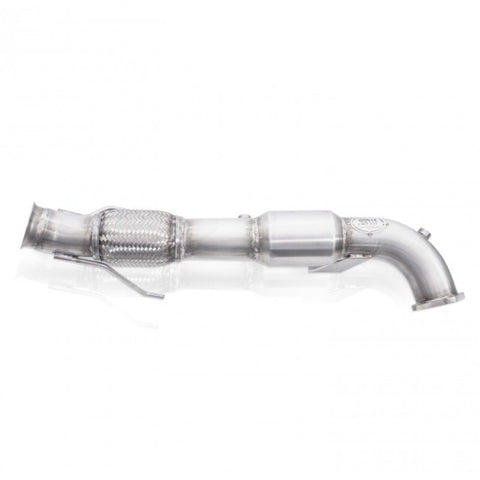Stainless Works 2016-18 Ford Focus RS 3in High-Flow Cats Downpipe Factory Connection - FCRS16DPCAT