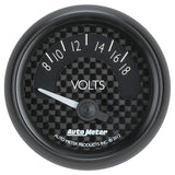 Autometer GT Series 52mm Short Sweep Electronic 8-18 Volts Voltmeter - 8092