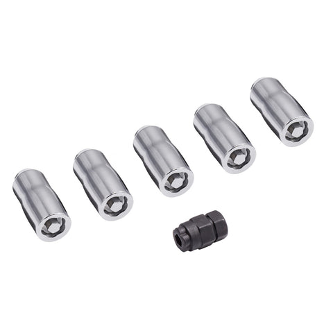 Rugged Ridge Wheel Lock Nut Set 5 Nuts w/Key Chrome M14-1.5 - 16715.31