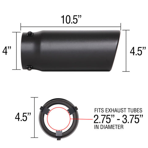 Spectre Exhaust Tip 4-1/2in. OD / Slant - Black - 22361