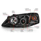 ANZO 2005-2010 Pontiac G6 Projector Headlights w/ Halo Black (CCFL) - 121371