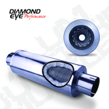 Diamond Eye MFLR 4inID SGL IN/SGL OUT 7inDIA X 24in BODY 30in LENGTH LOUVERED SLOTTED ENDS 409 SS - 460033