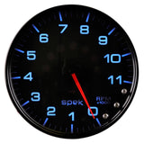 Autometer Spek-Pro Gauge Tachometer 5in 11K Rpm W/Shift Light & Peak Mem Black/Black - P23932