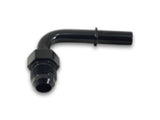 Vibrant 90 Degree Aluminum AN to Male Quick Connect Fitting -8AN - 0.375in Barb Size - 16877